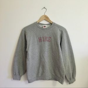 Vintage Nike Grey Embroidered Spell Out Crewneck